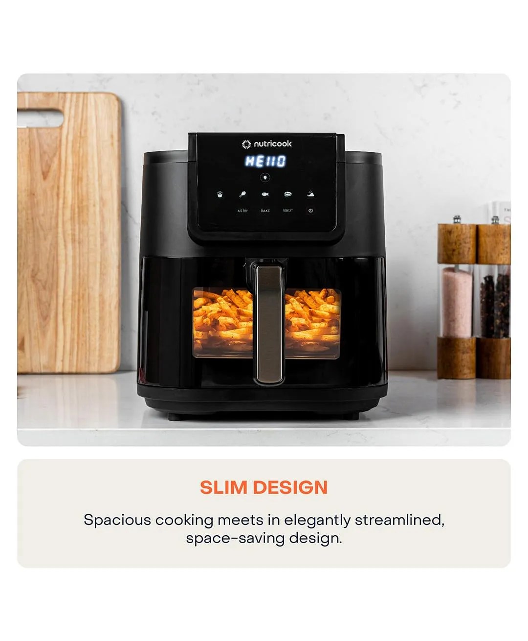 Nutricook Air Fryer Slim XL Extra Large Basket 7.6L 1700W AFS200