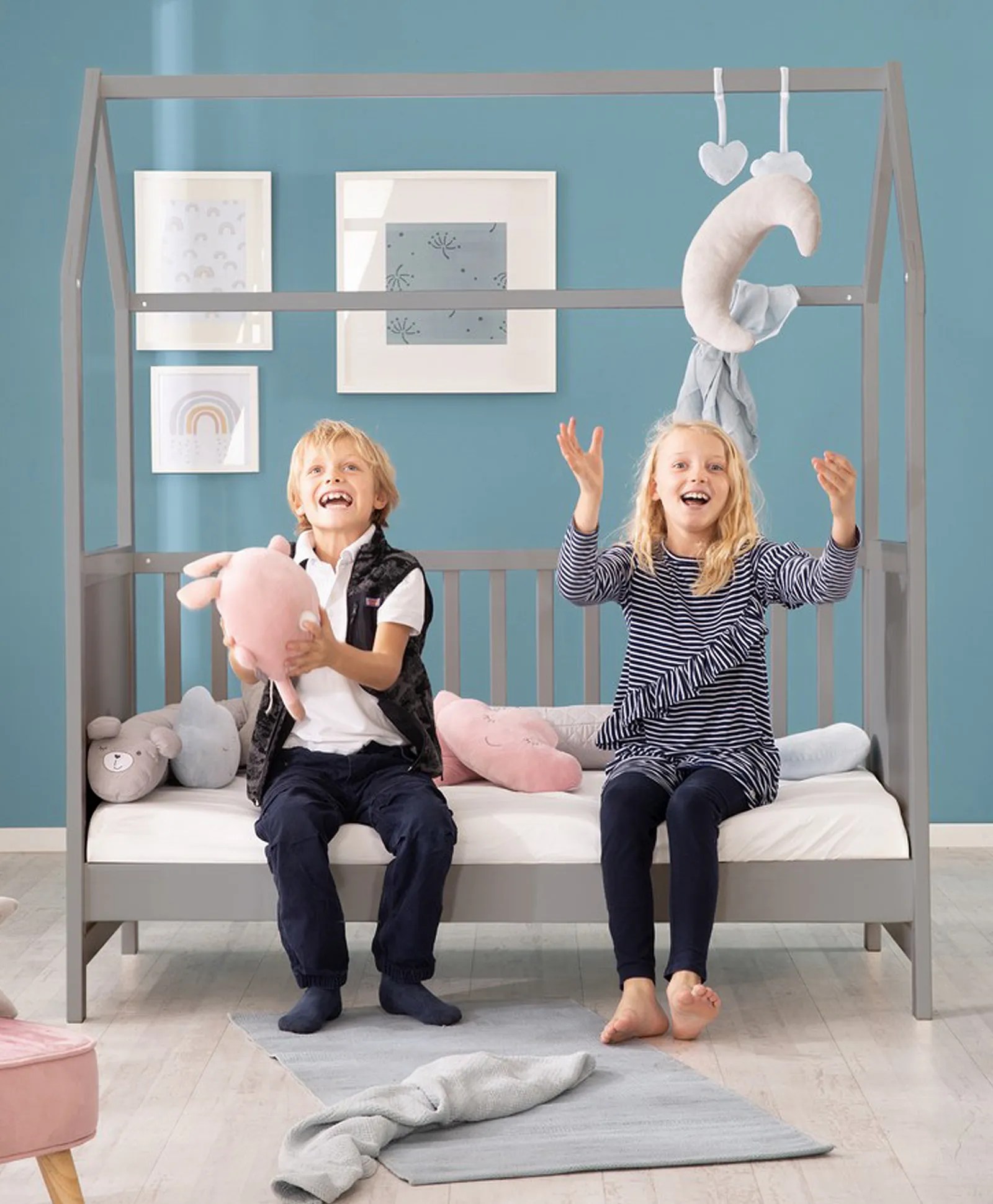 Roba Wooden House Crib Bed To Toddler Bed Taupe Online in UAE, Buy at