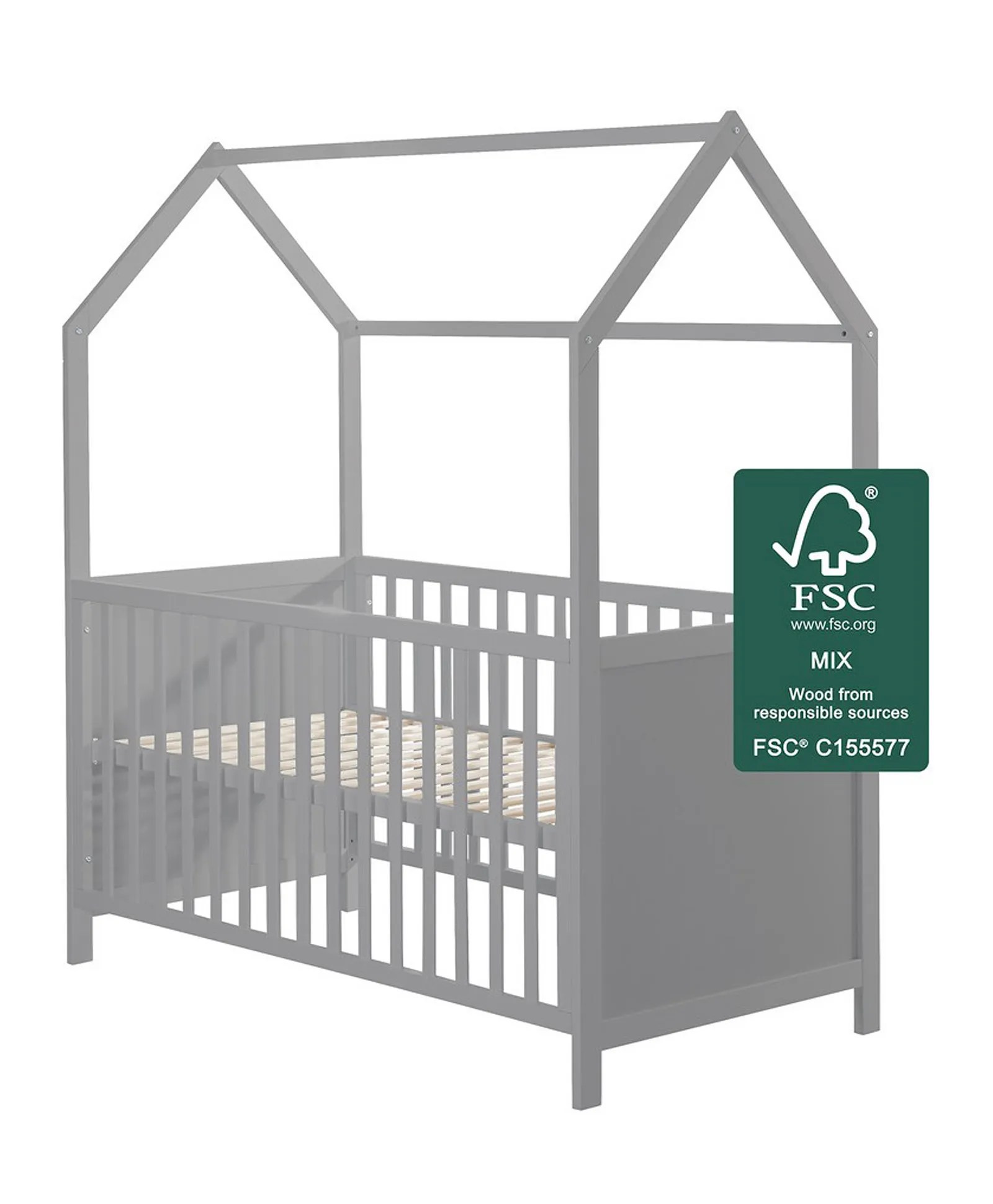 Roba Wooden House Crib Bed To Toddler Bed Taupe Online in UAE, Buy at
