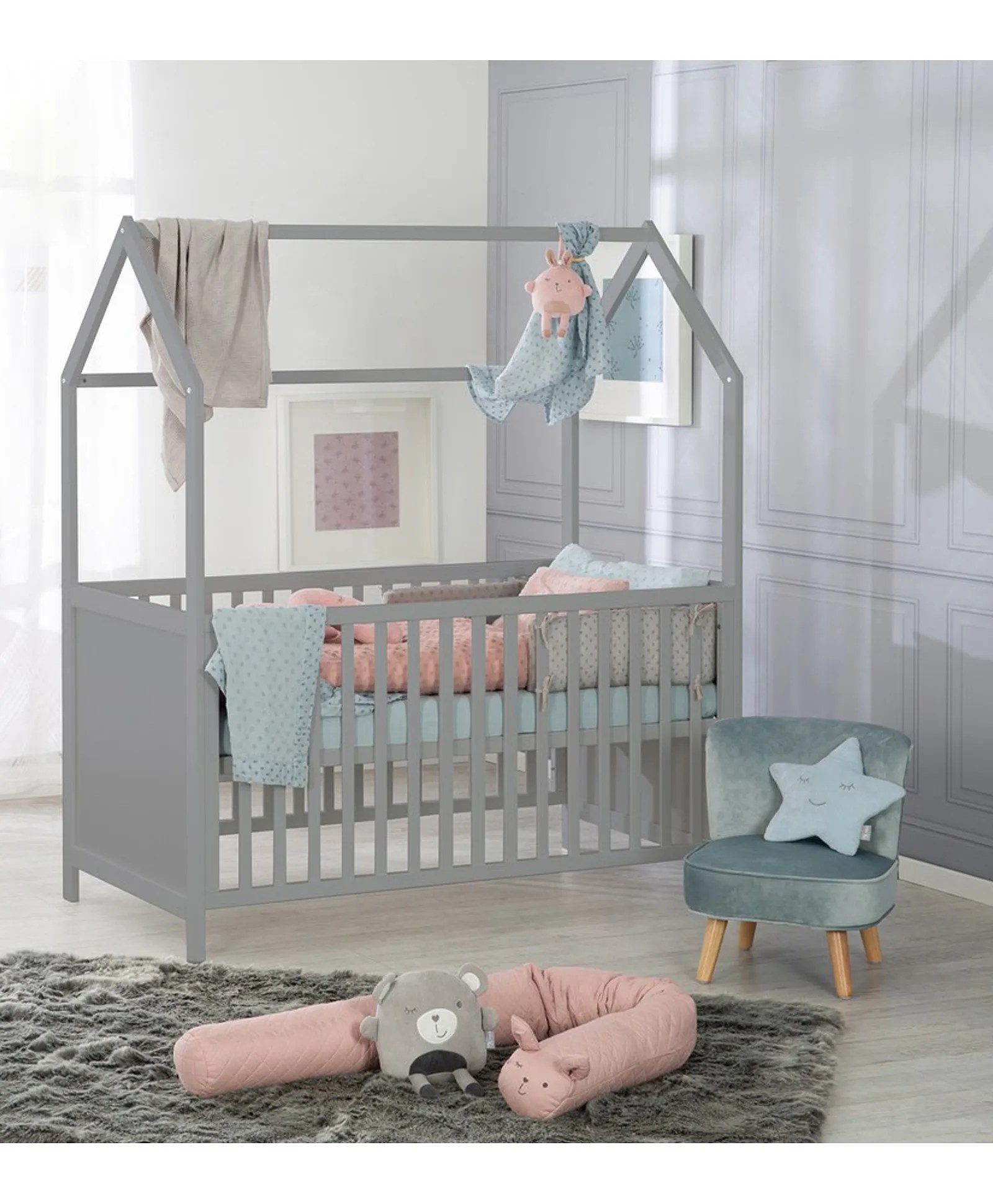 Roba Wooden House Crib Bed To Toddler Bed Taupe Online in UAE, Buy at
