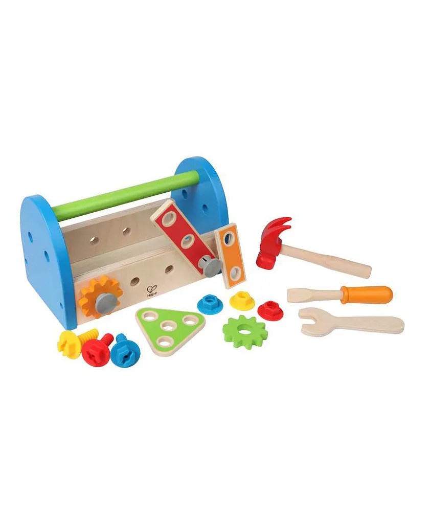 Hape Wooden FixIt Tool Box 17pc Set ChildSafe NonToxic Building