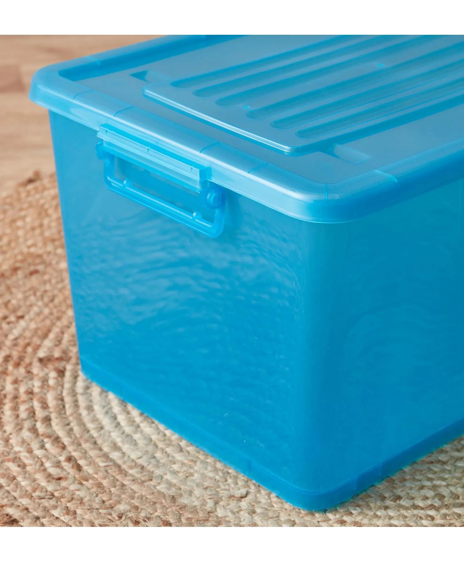 HomeBox Rolling 55 L Storage Box with Wheels and Lid Online in Oman
