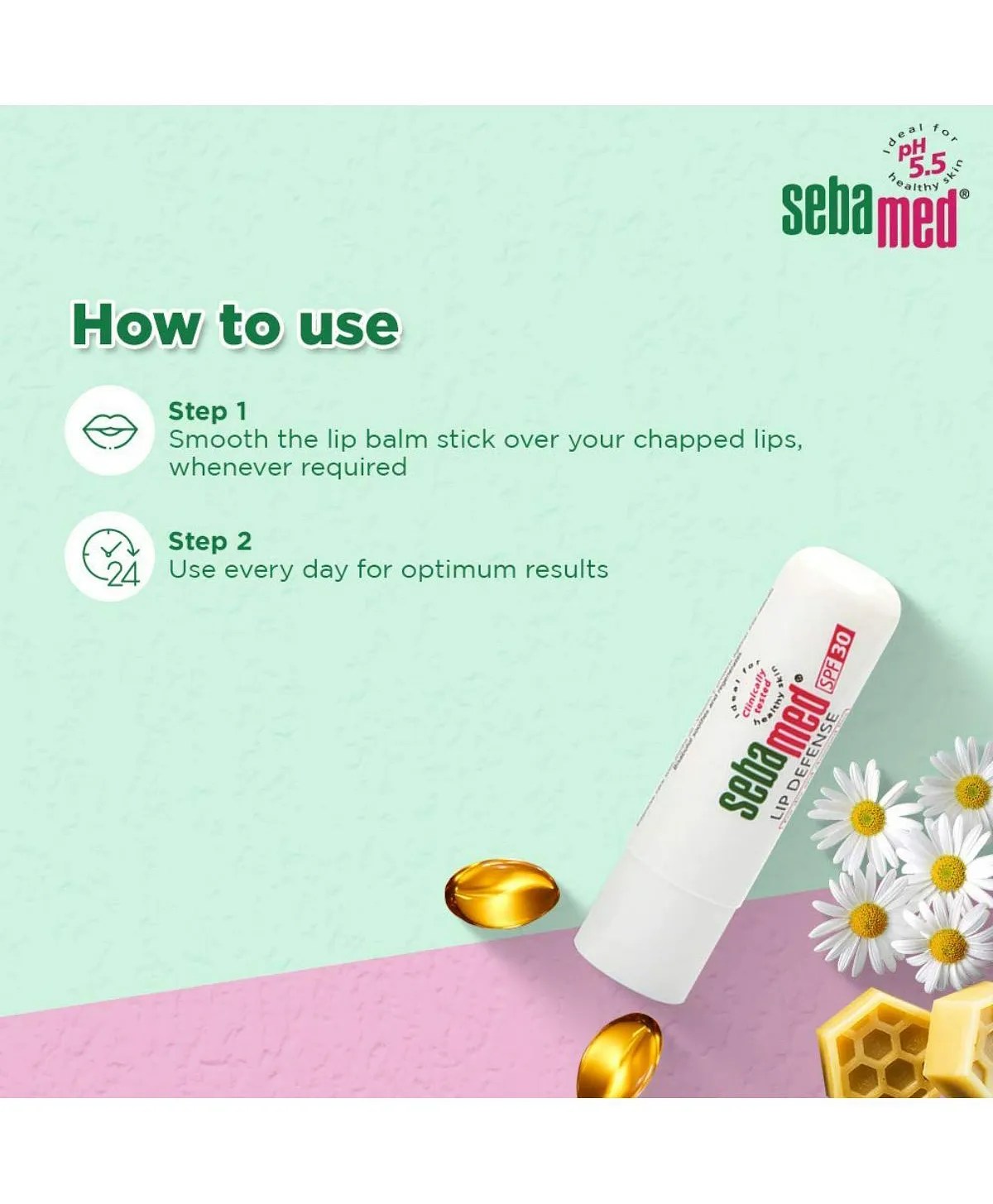 Sebamed Lip Defence Stick 4.8g Intensive Jojoba & Bisabolol