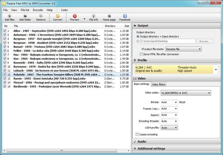 Download Pazera Free MKV to MP4 Converter (64bit Portable) v1.1