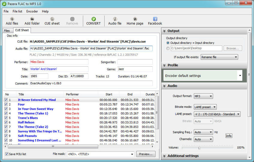 Download Pazera FLAC to MP3 (portable) v1.1 (freeware) AfterDawn
