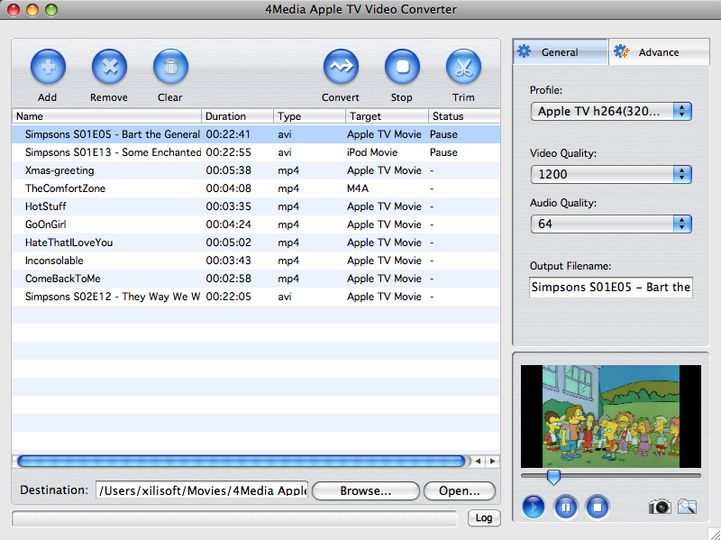 Download 4Media Apple TV Video Converter for Mac OS X (PPC) v3.2.59.