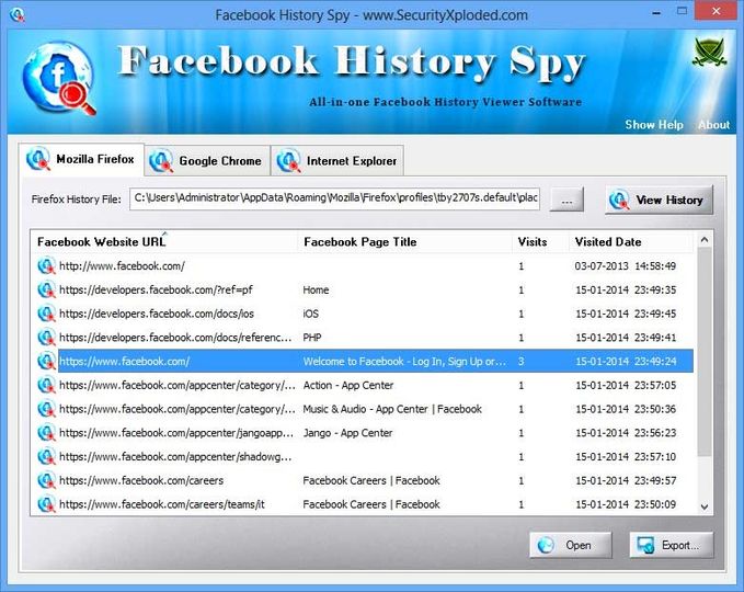 Download Facebook History Spy v4.0 (freeware) AfterDawn Software