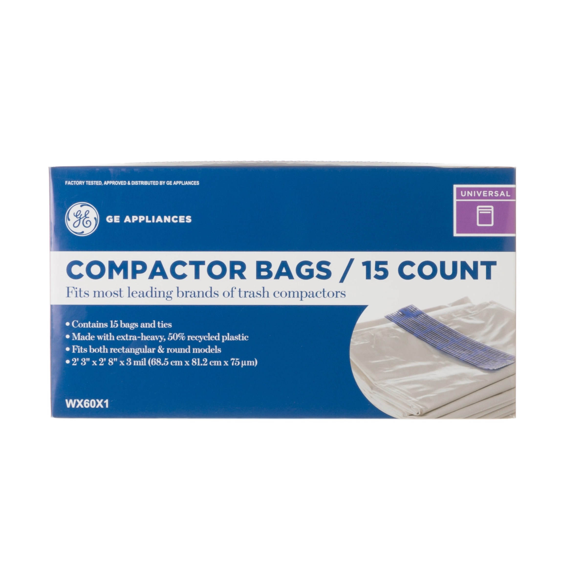 WX60X1 GE 15" Trash Compactor Bags 15PK Reliable Parts