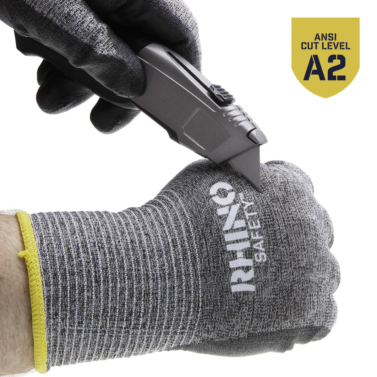 Gray Nylon CutResistant Gloves, Polyurethane Palm, Extra Large NSI