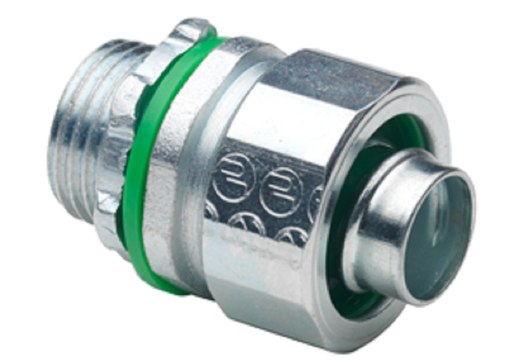 Liquid Tight Straight Connector 3/4", Zinc Electroplated Steel - NSI