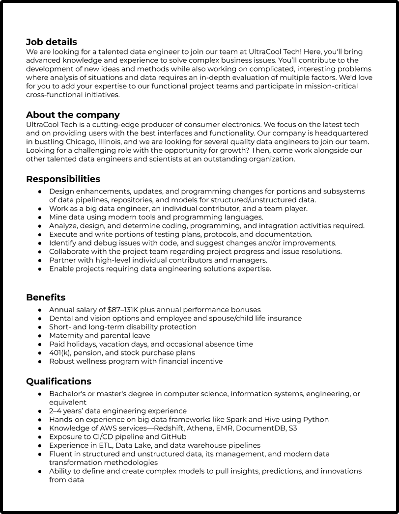 Data Engineer Job Description & Responsibilities Analytics Vidhya