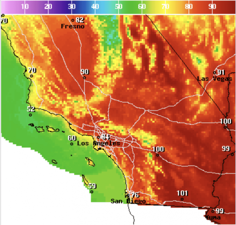 Average Temperature South California Map RecordBreaking Heat Wave to Hit Southern California? And Now U Know