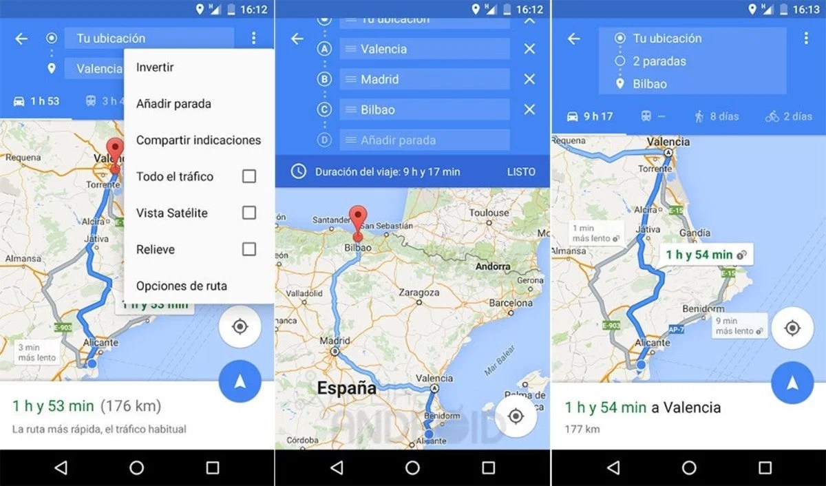Cómo elegir varios destinos a la vez en Google Maps