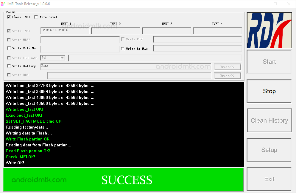 How to use RDA IMEI Tool