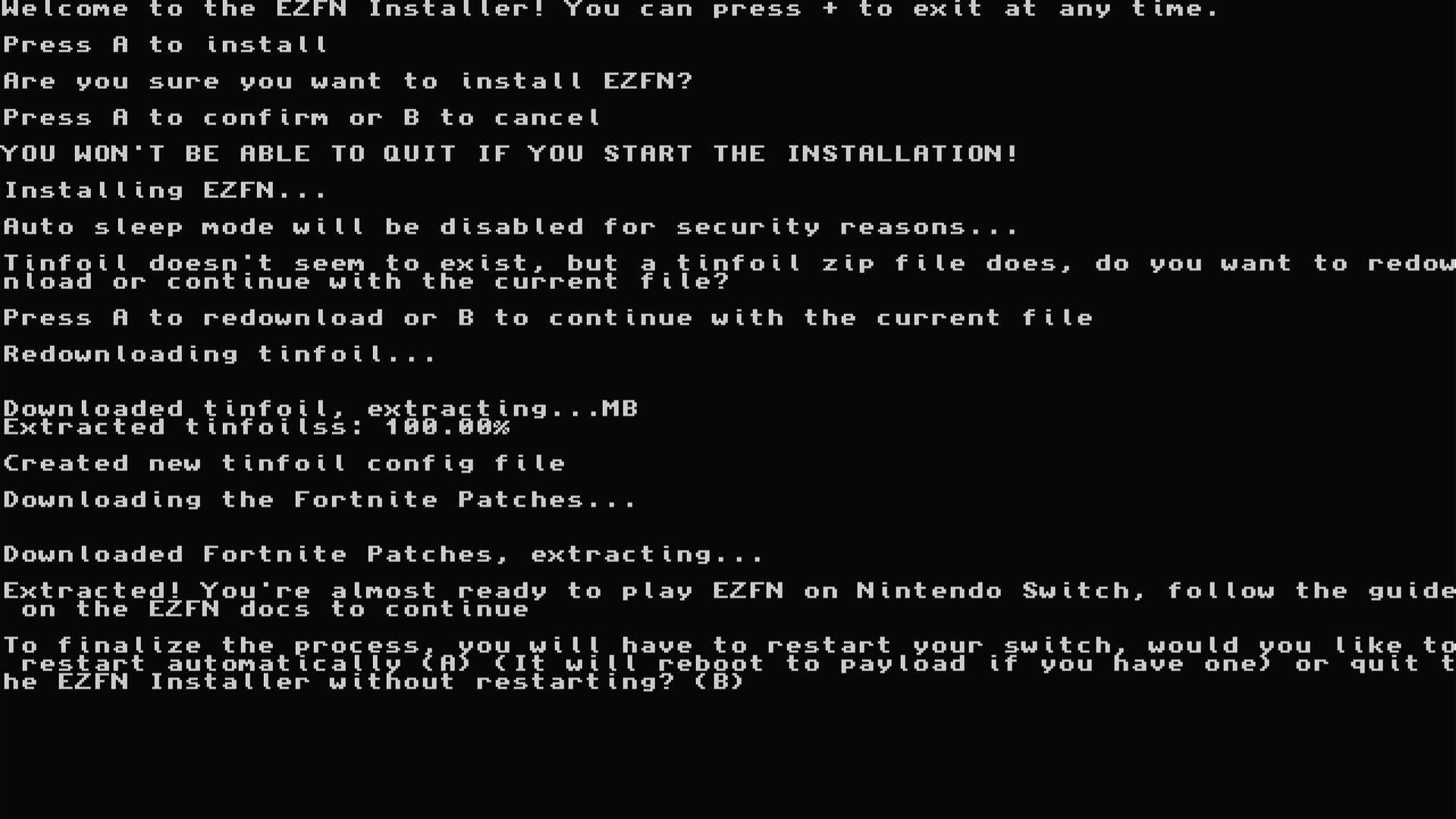 Nintendo Switch Installation EZFN Documentation