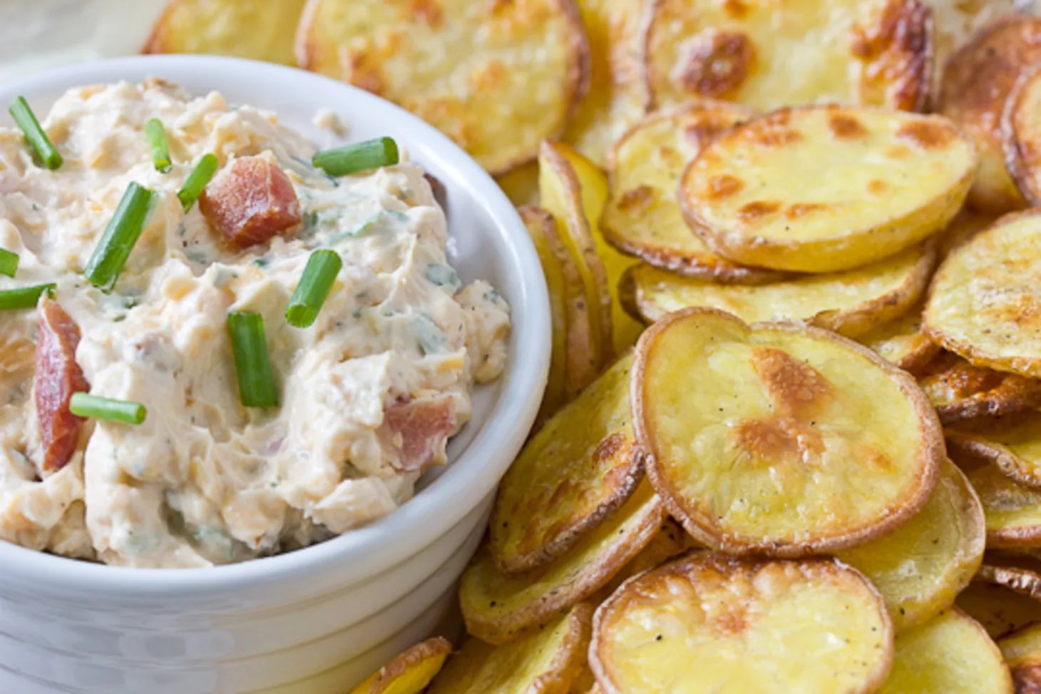 Recipe Loaded Baked Potato Dip with Homemade Chips Kitchn