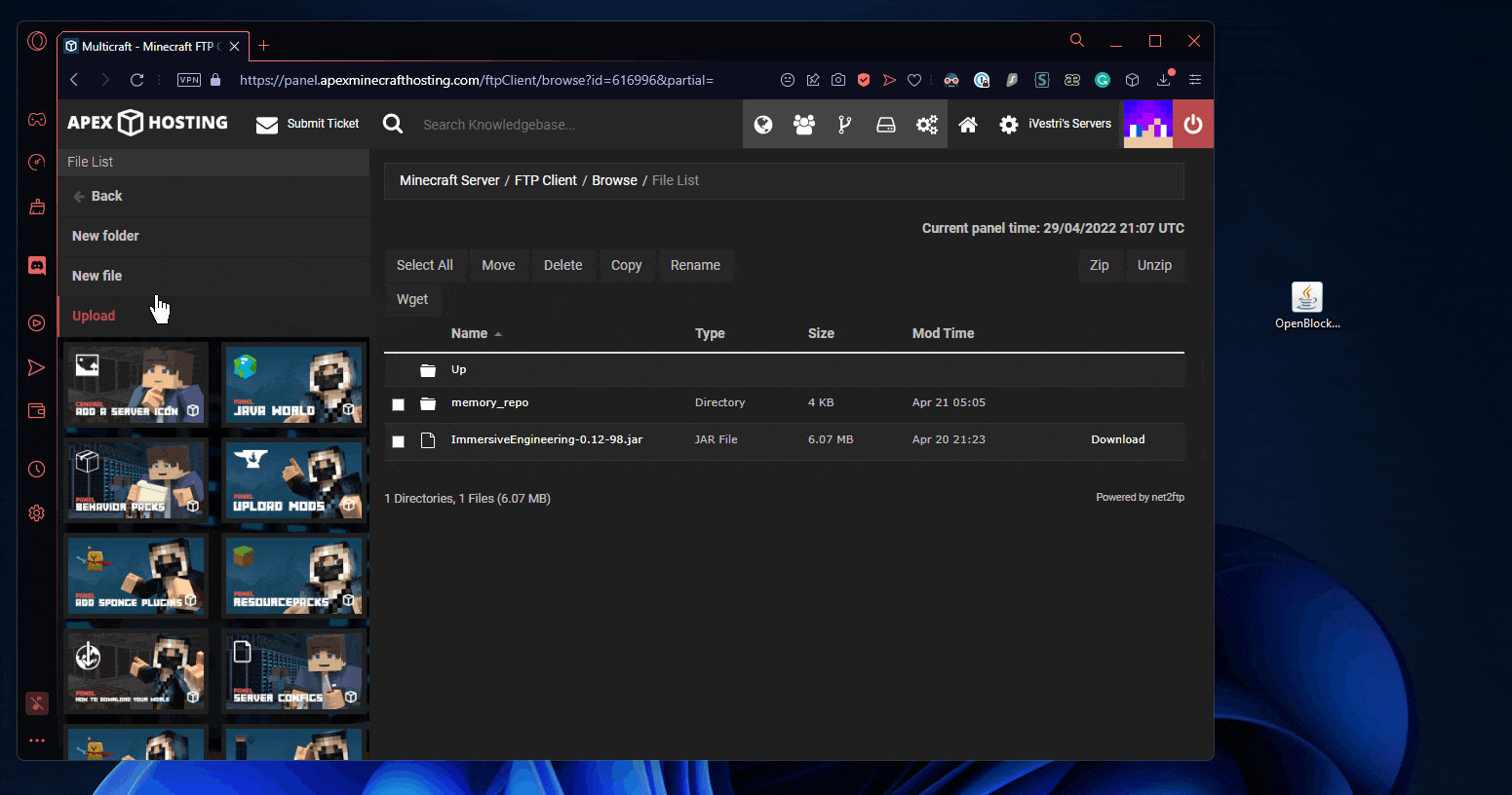 How to Install and use the Minecraft OpenBlocks Mod Apex Hosting