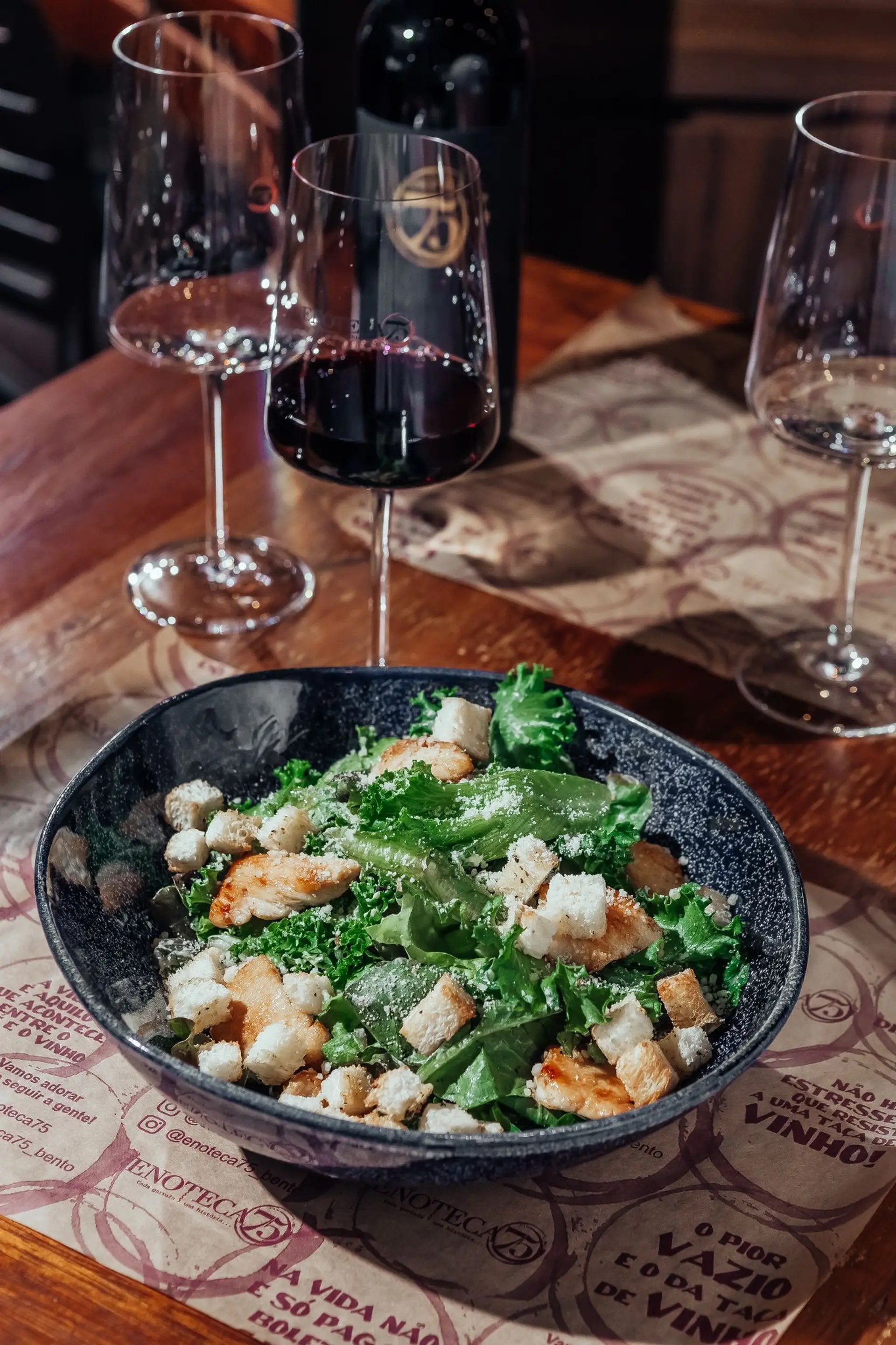 Menu almoço 3 passos na Enoteca 75 Wine Locals