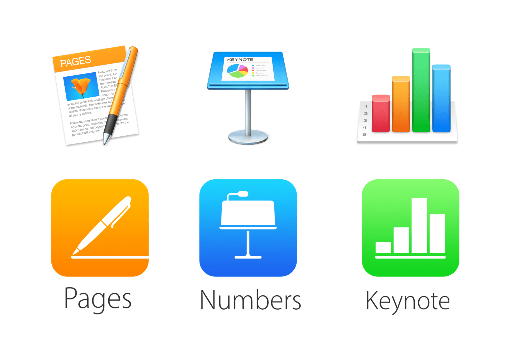 Pages, Keynote et Numbers reçoivent une importante mise à jour sur l