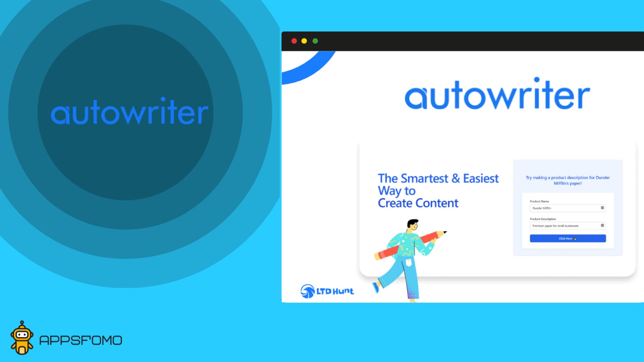 AutoWriter AI based auto writing web content AppsFomo