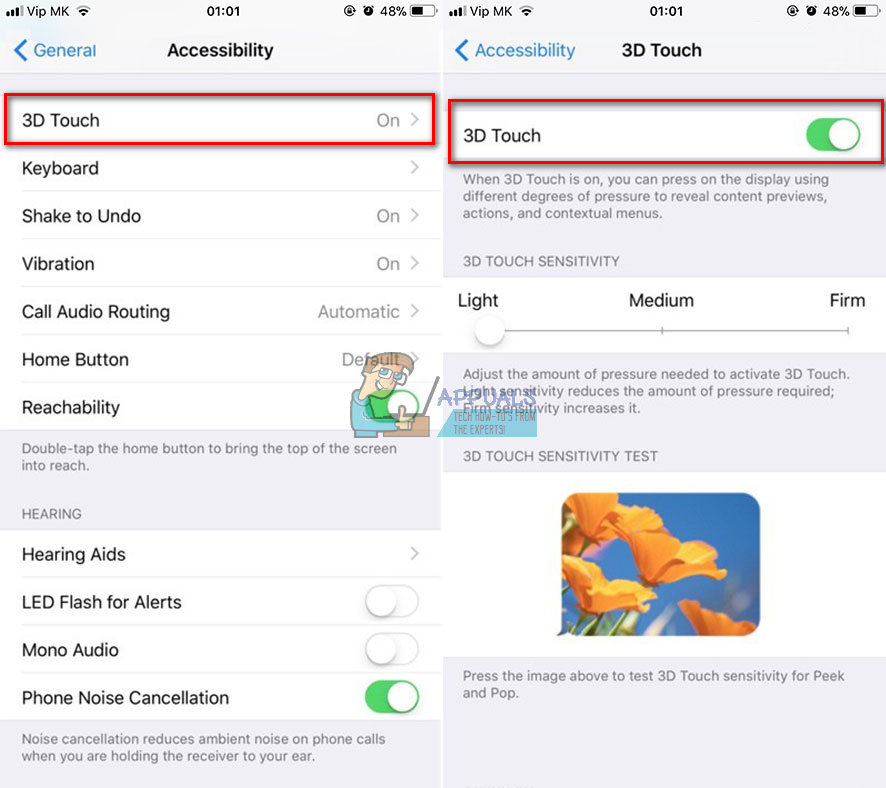 Fix 3D Touch on iPhone X Not Working