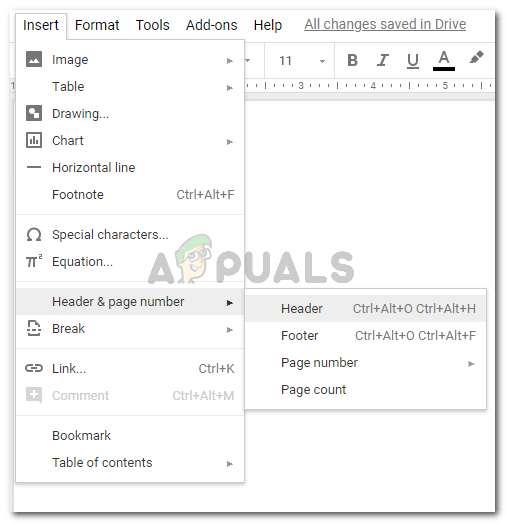 Google docs how to delete a header faregarry