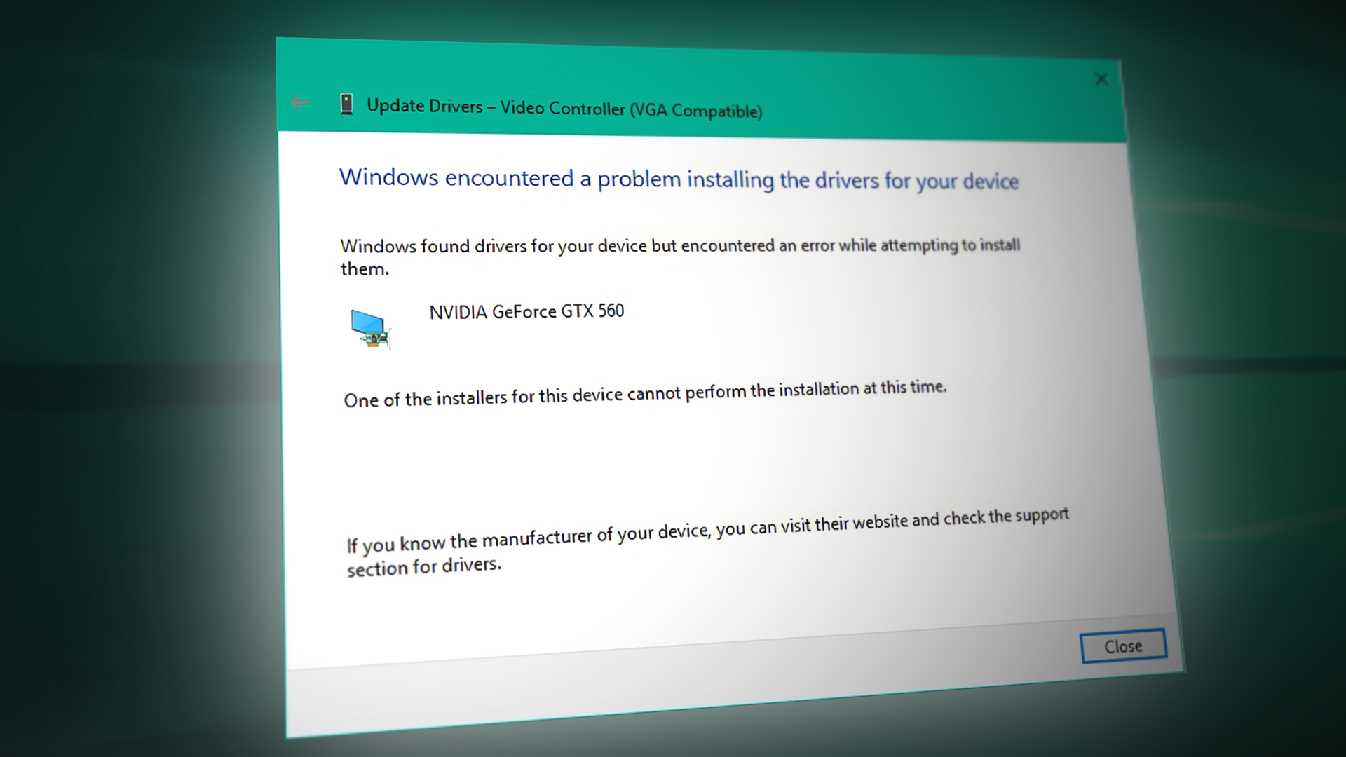 Fix Windows Encountered a Problem Installing Driver Software