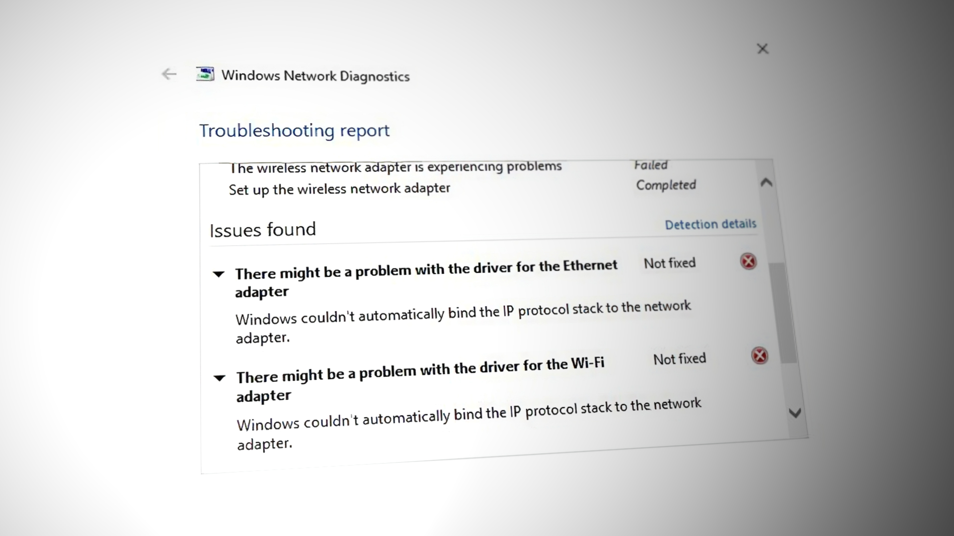 Fix Windows couldn't automatically bind the IP protocol stack to the