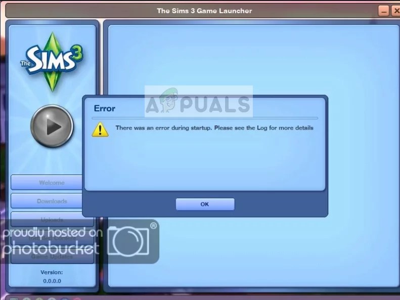 Fix: There was an Error during Startup on Sims 3
