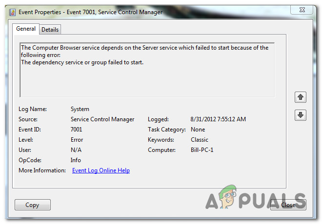 How to Fix 'Service Control Manager Error 7001'