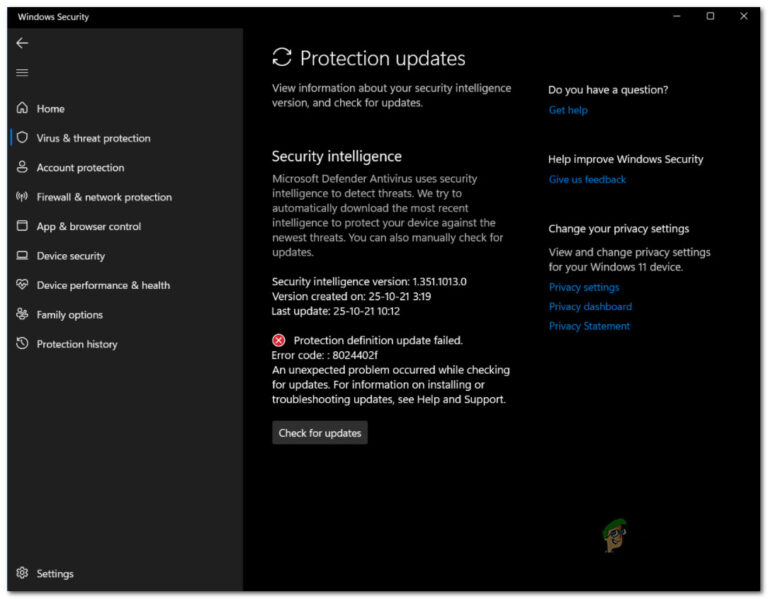 How to Fix Security Definition Update Error 8024402F on Windows 11