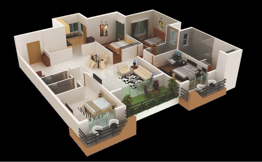 50 Four “4” Bedroom Apartment/House Plans Architecture & Design