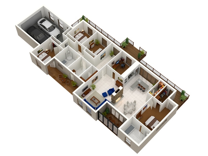 50 Four “4” Bedroom Apartment/House Plans Architecture & Design