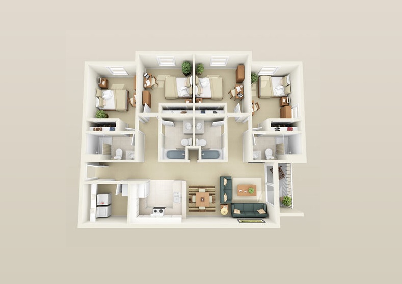 4 Bedroom Apartments 4 bedroom apartment for rent in Poble Nou / 1