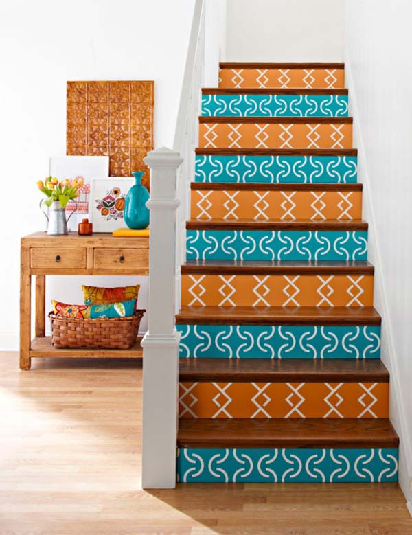 20 DIY Wallpapered Stair Risers Ideas To Give Stairs Some Flair