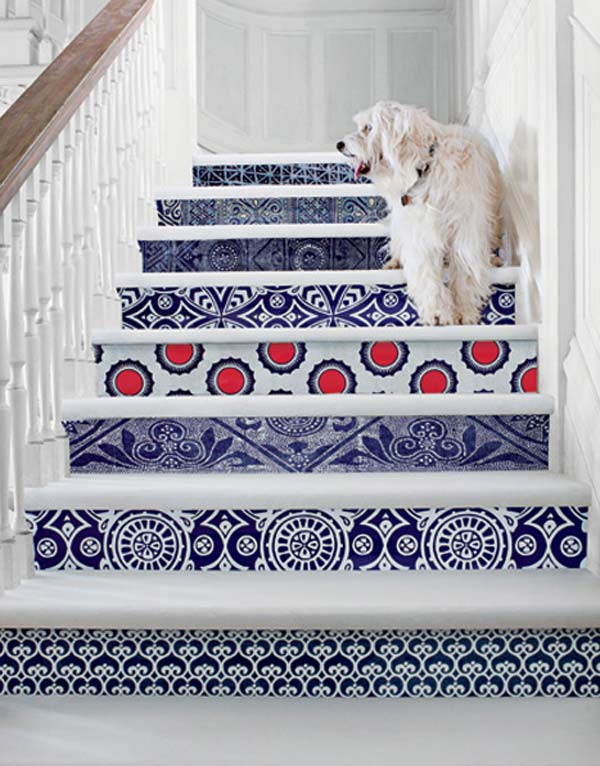 20 DIY Wallpapered Stair Risers Ideas To Give Stairs Some Flair
