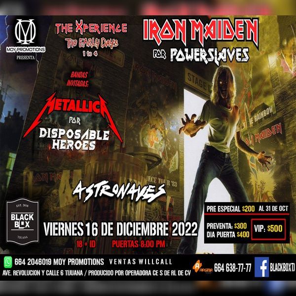 The Xperience IRON MAIDEN / METALLICA The early Days AREMA Ticket