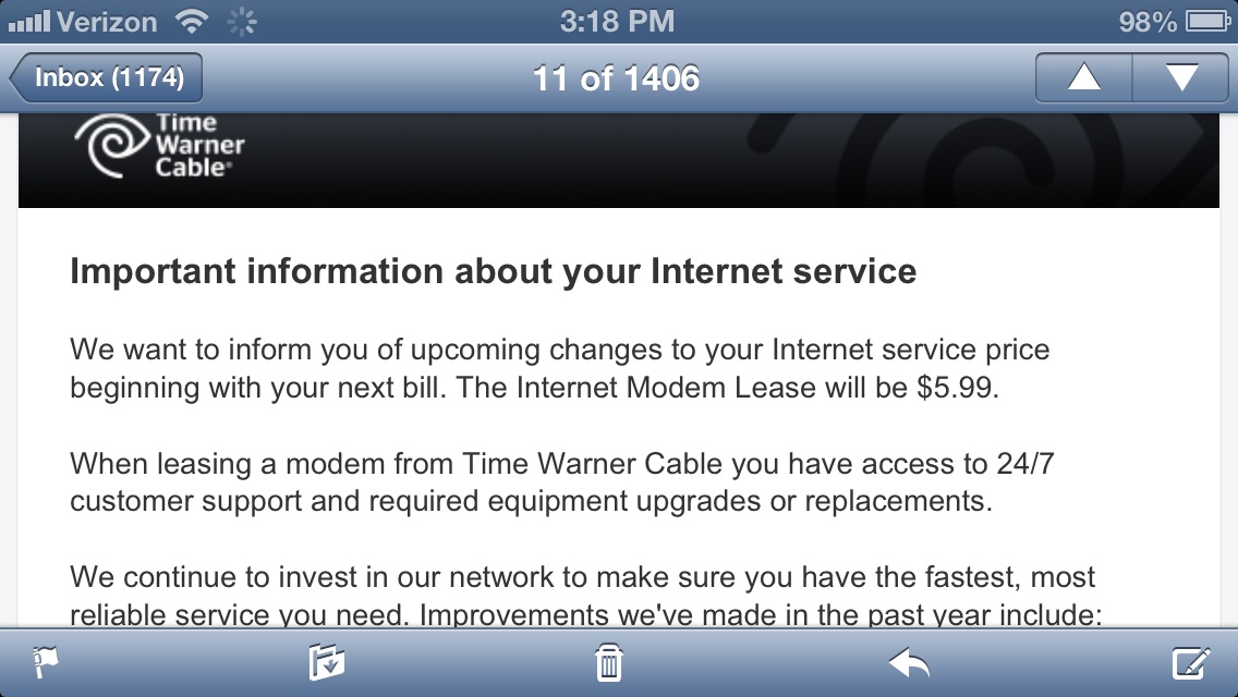 Time Warner gobbles up more cash from customers by raising modem fees