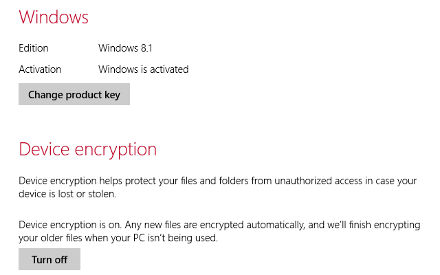 Windows 8.1 includes seamless, automatic disk encryption—if your PC