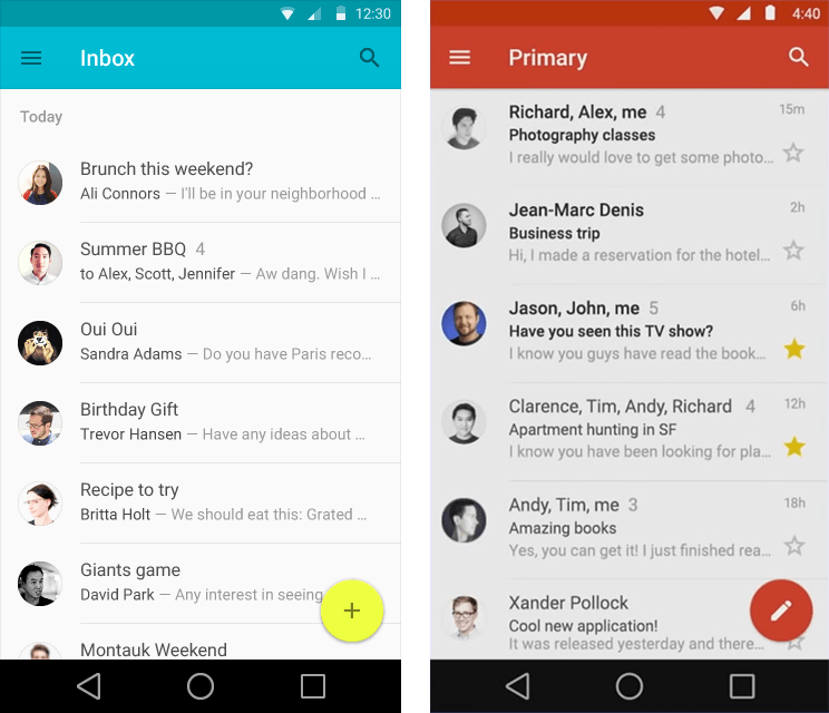 Android L’s app design—early looks at YouTube, Gmail, Maps