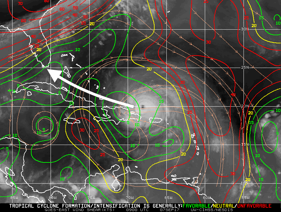 Current Wind Shear Map Why forecasters are so concerned about Hurricane Irma Ars Technica