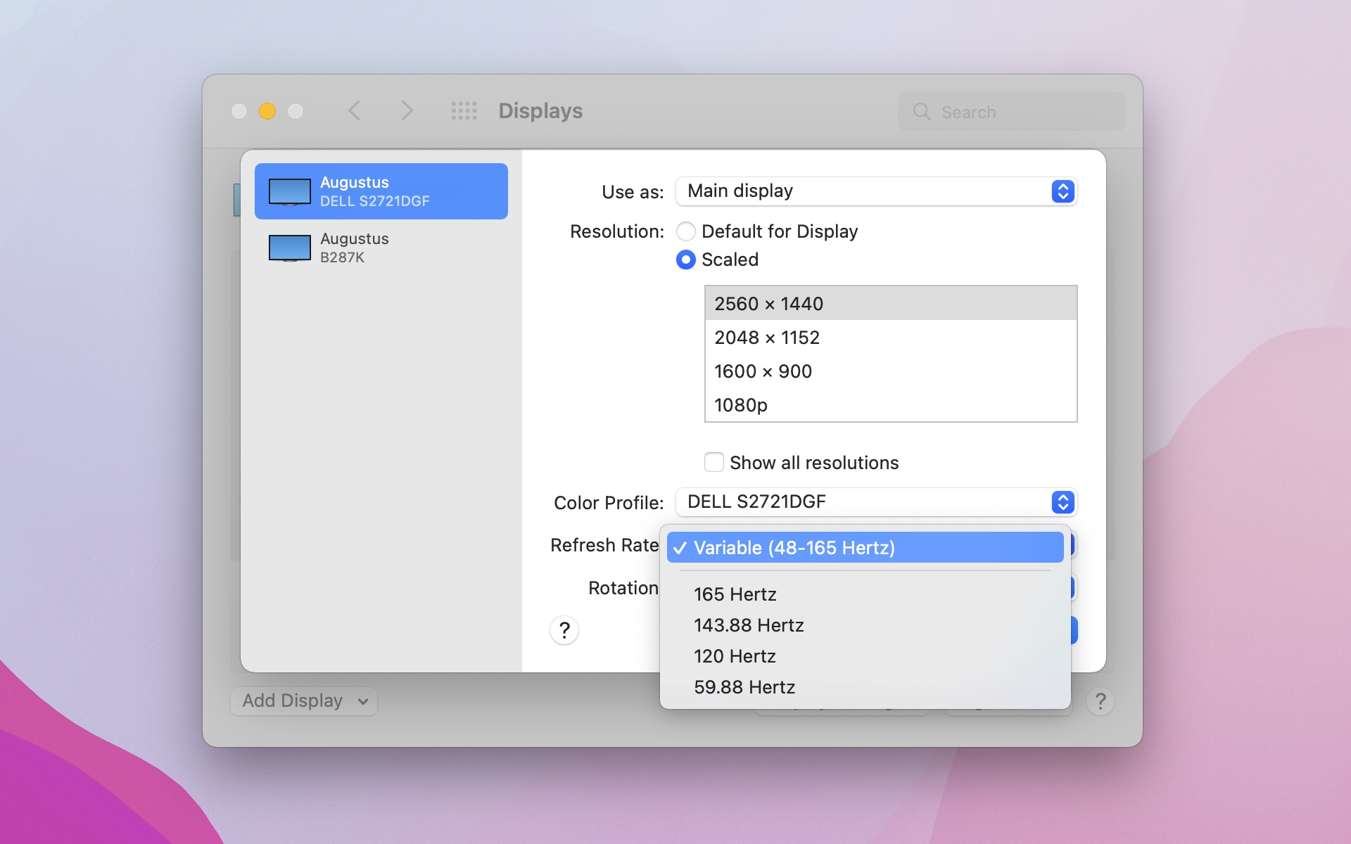thunderbolt What is required for Monterey's Adaptive Sync support