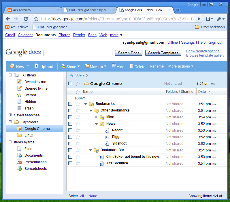 Hands on bookmark sync lands in Chrome developer builds Ars Technica