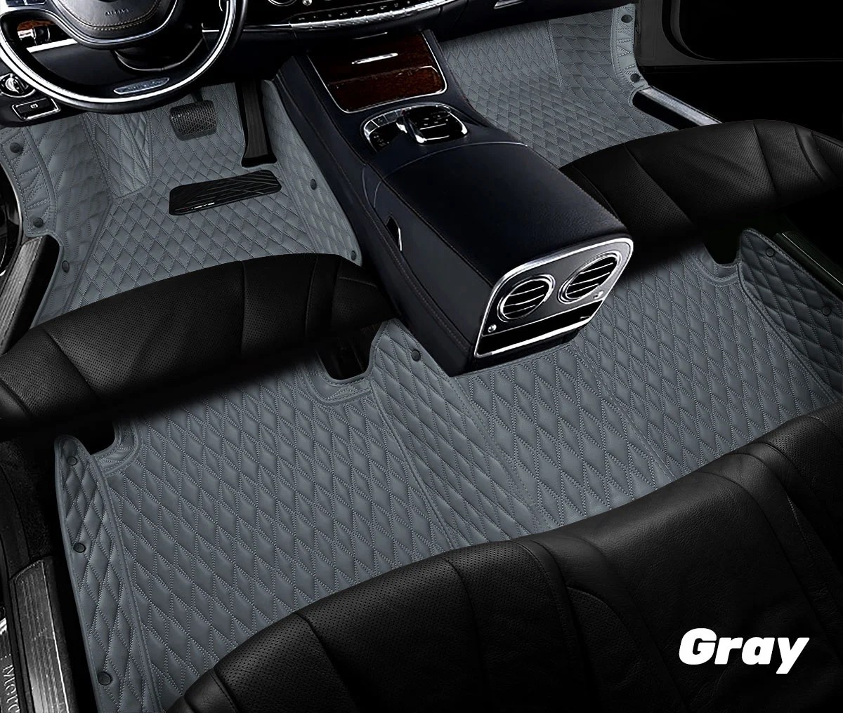 Gray Luxury Diamond Car Mats Set AstonMats