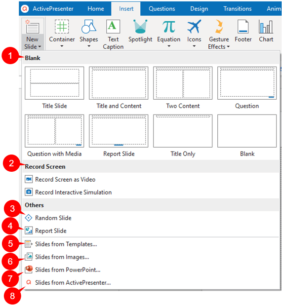 How to Insert New Slides in ActivePresenter 9