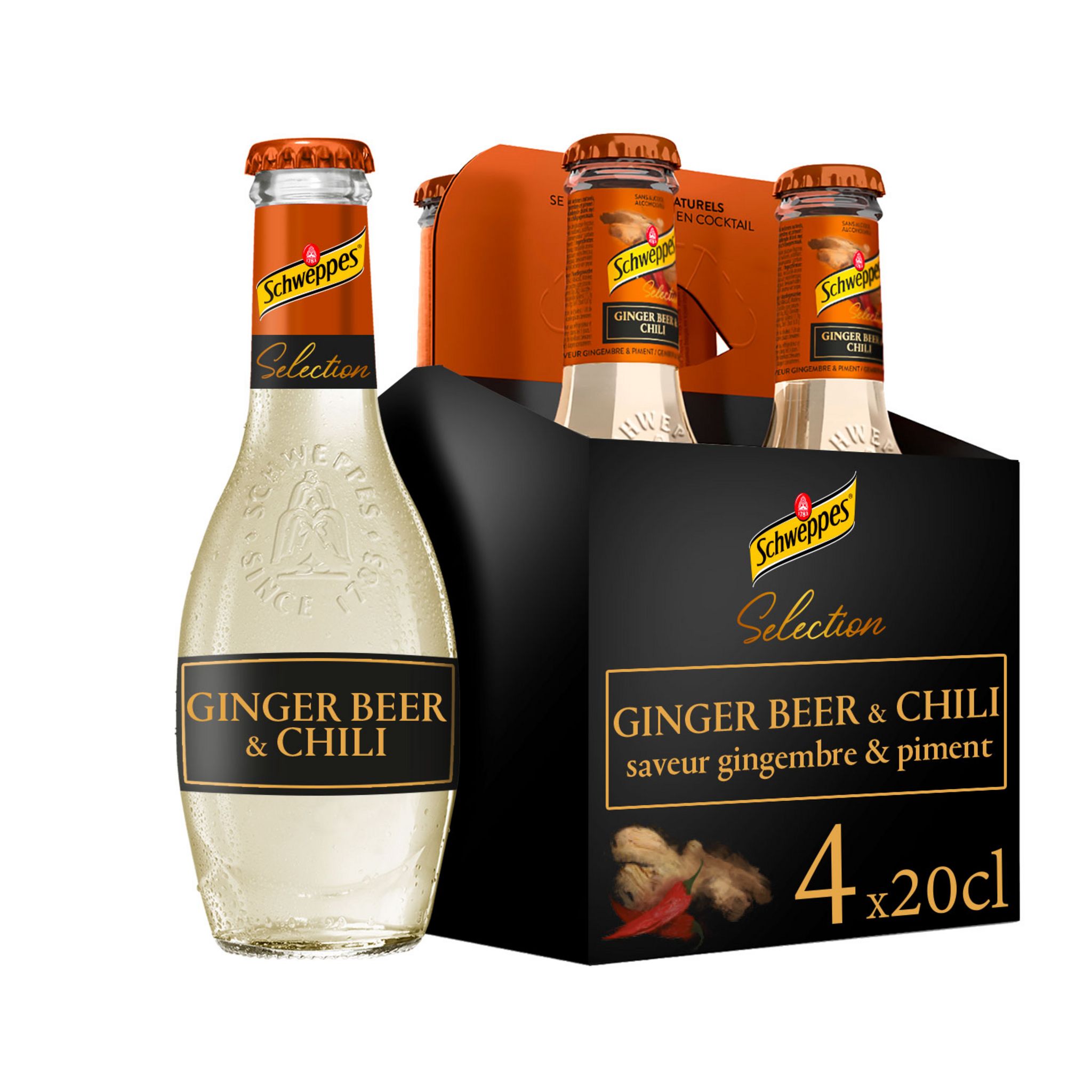 SCHWEPPES Boisson pour cocktail premium mixer ginger beer bouteilles