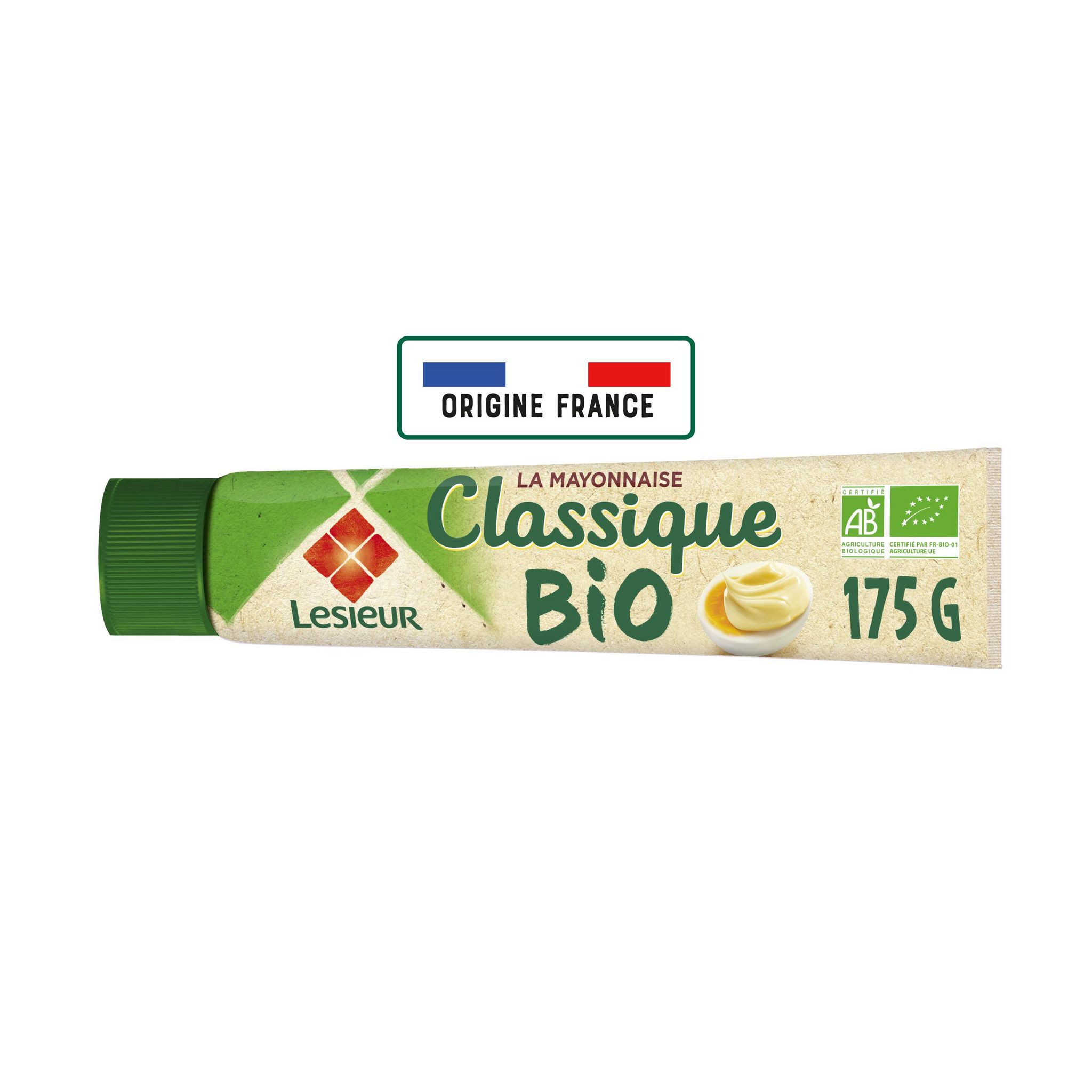 LESIEUR Mayonnaise classique bio en tube 175g pas cher Auchan.fr