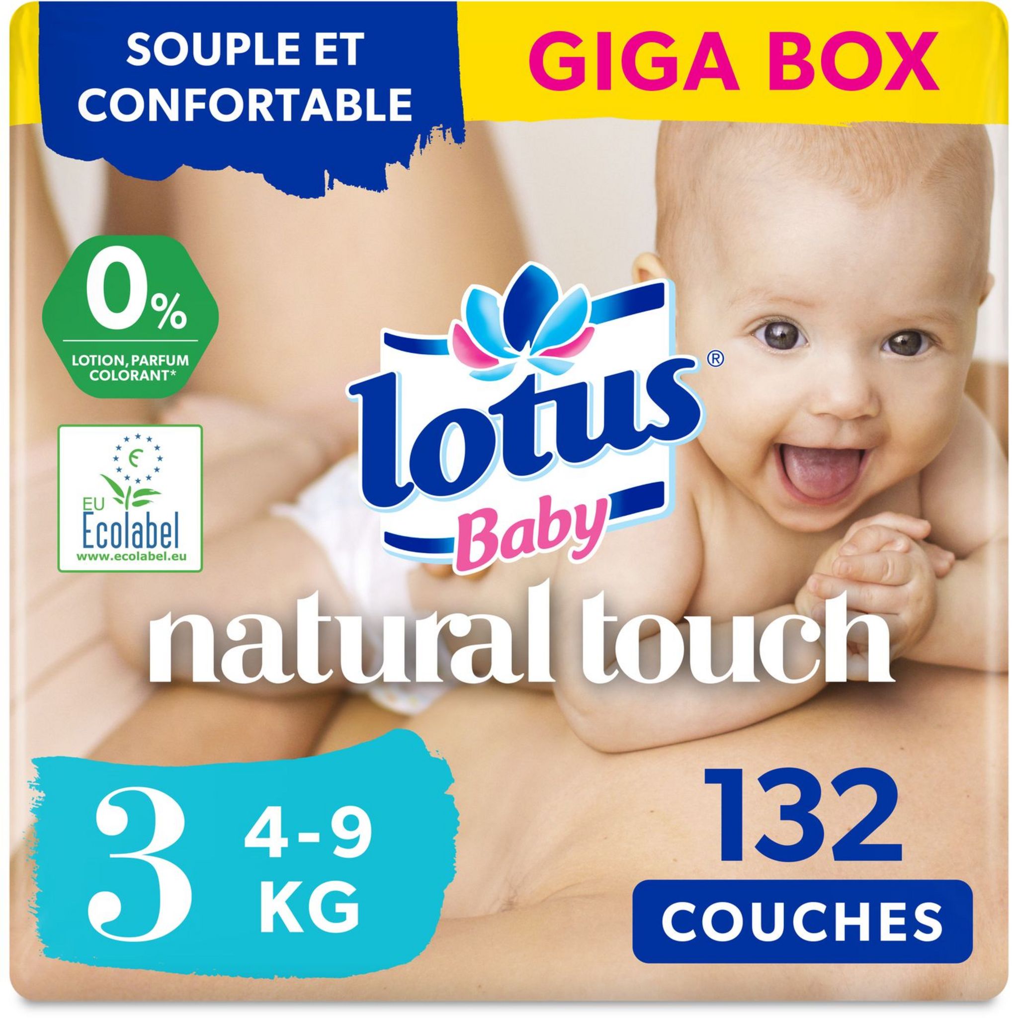 LOTUS Baby Couche taille 3 (4/9 kg) 132 couches pas cher Auchan.fr