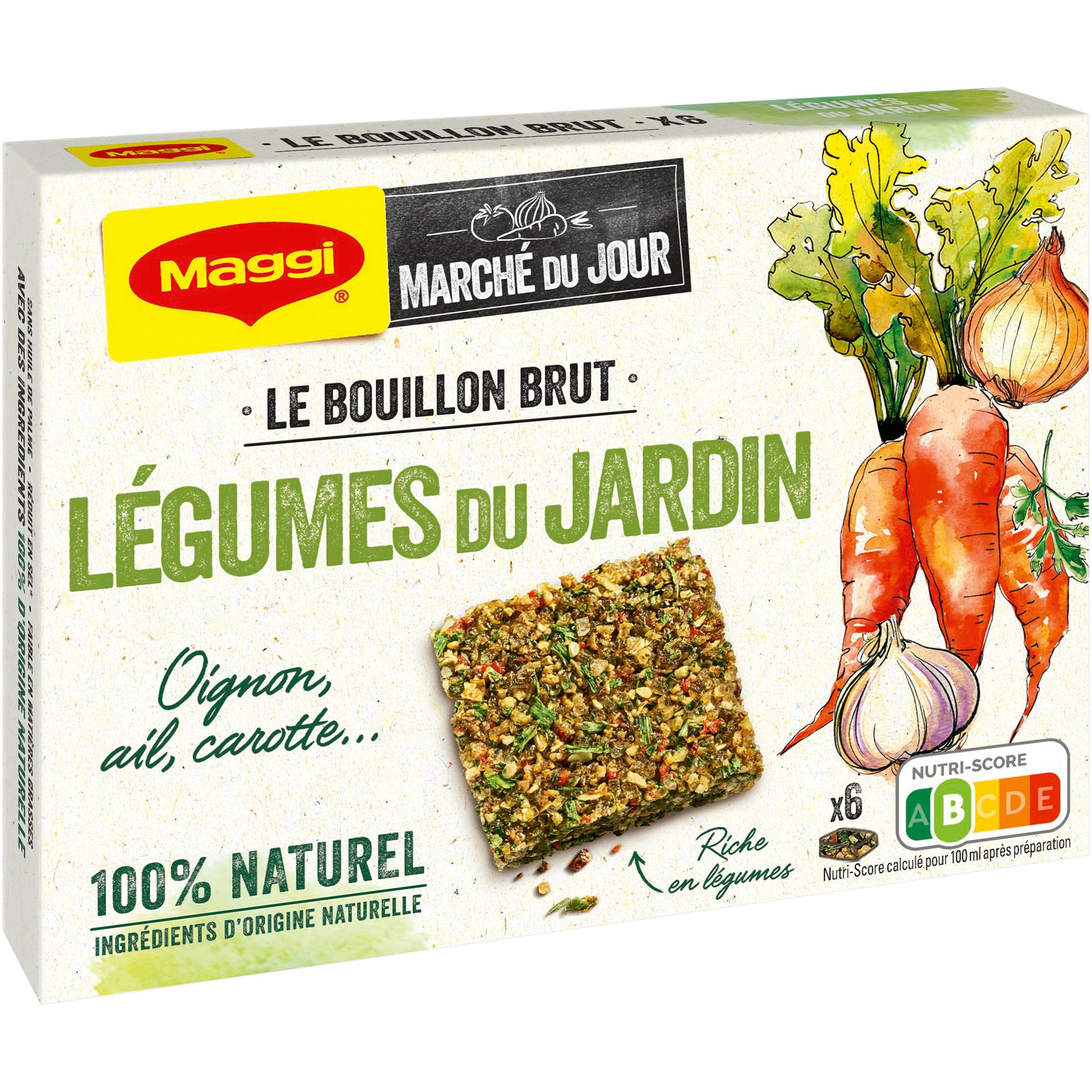 MAGGI Bouillon brut légumes du jardin Marché du jour 6 cubes 57g pas