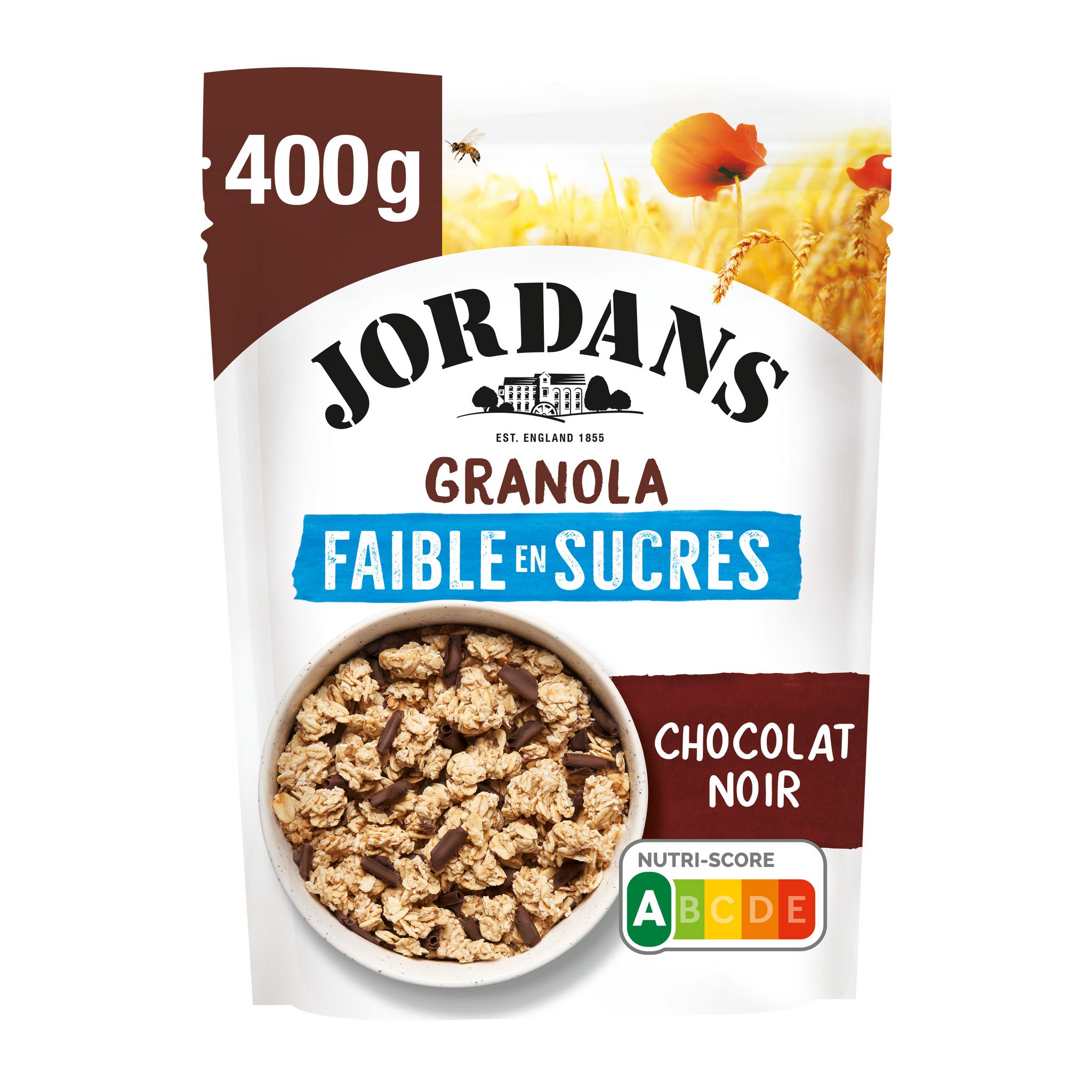 JORDAN'S Granola faible en sucres au chocolat noir 400g pas cher